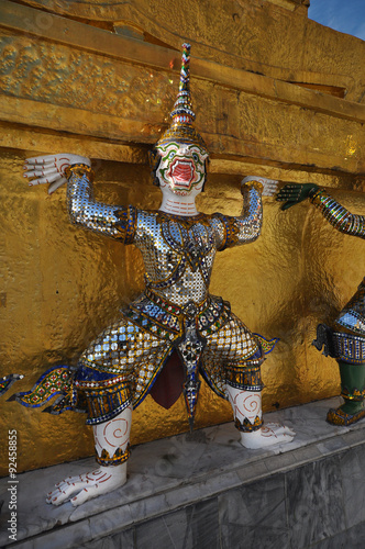 Giants statue at Wat Phra Kaew or The Emerald Buddh in The Grand Palace Complex, Thailand photo