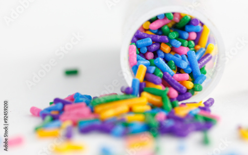 colourful sprinkles on a white background