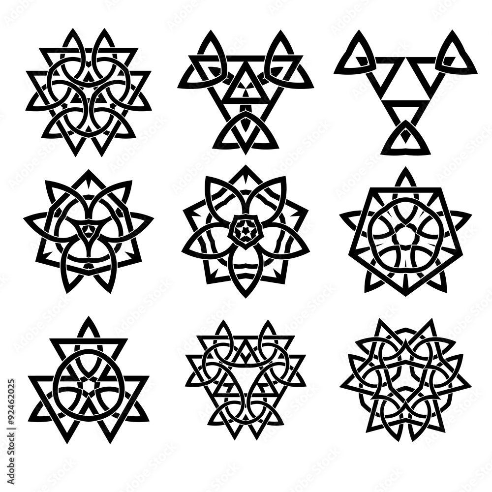 Collection of Celtic, Chinese and other knots - Illustration Collection of Celtic, Chinese and other knots - Illustration