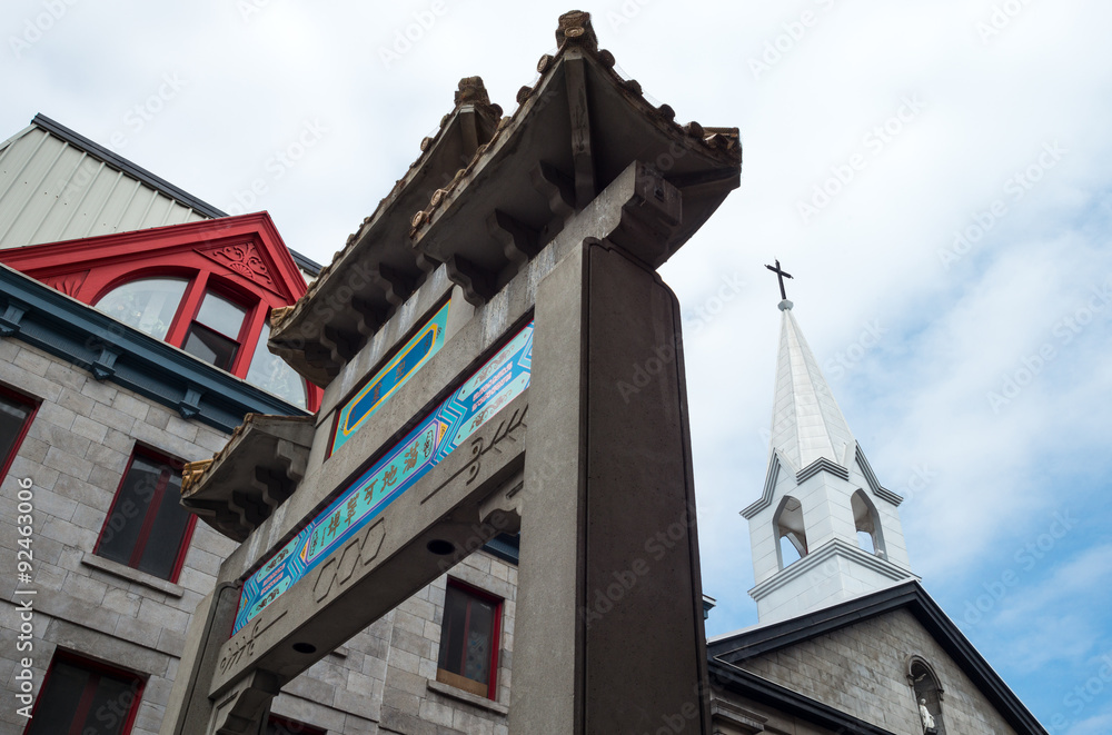 Obraz premium Quebec, Montreal, architectures of Chinatown