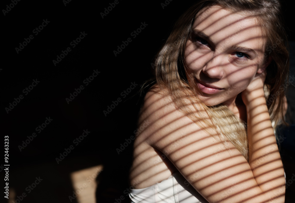 Close up portait of beautiful girl wearing bra. Close up portait of beautiful girl wearing bra.