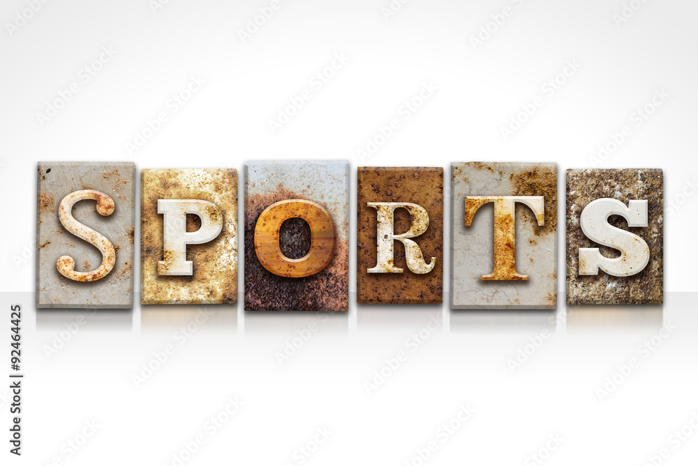 Obraz premium Sports Letterpress Concept Isolated on White