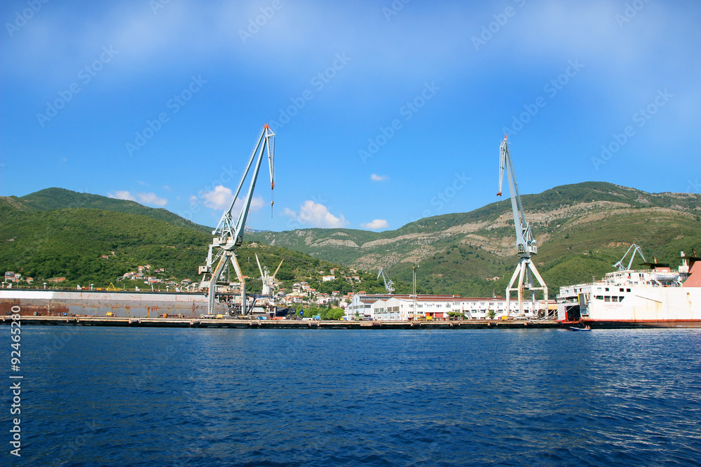 Repair of ships. Kotor bay. Montenegro