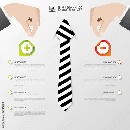 Business infographic template. Modern design. Pros and cons. Vector illustration