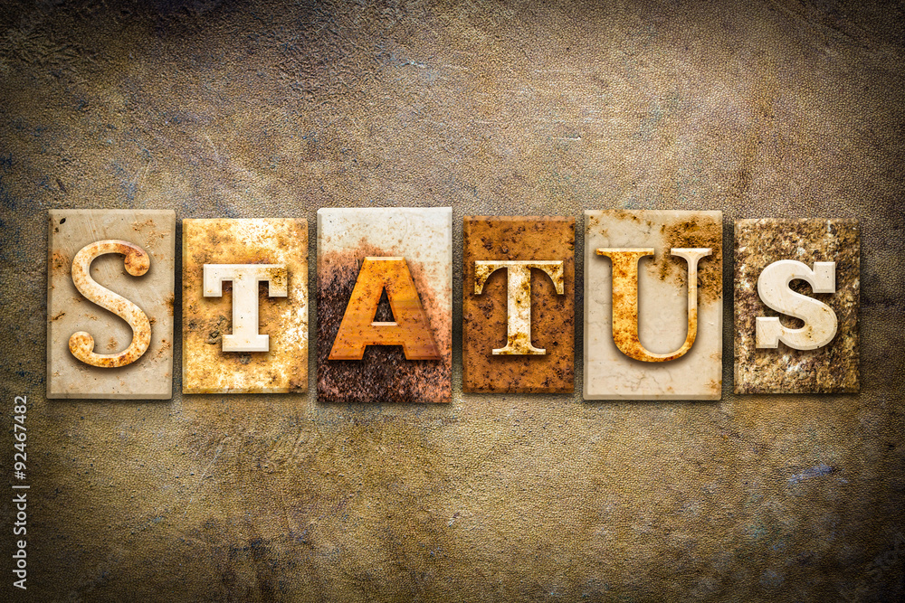 Fototapeta premium Status Concept Letterpress Leather Theme