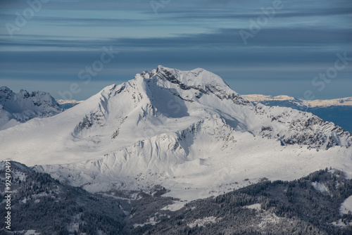 Mountain landscape from Avoriaz in winter