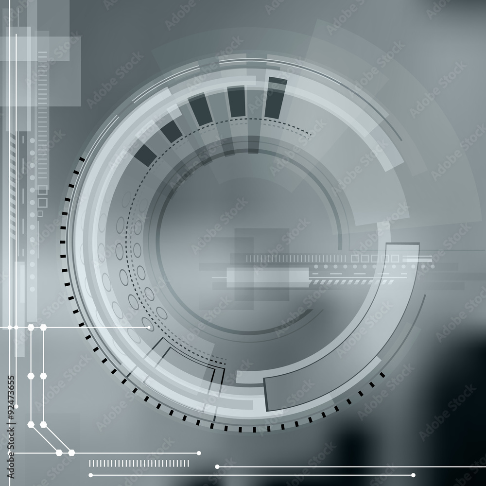 Obraz premium Abstract technology contour object. Light futuristic concept, di