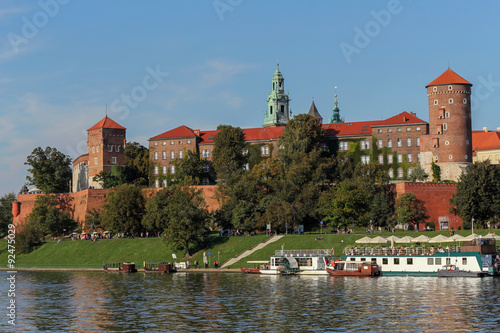 Wawel Royal Castle and Vistula river in Krakow, Poland #92475029