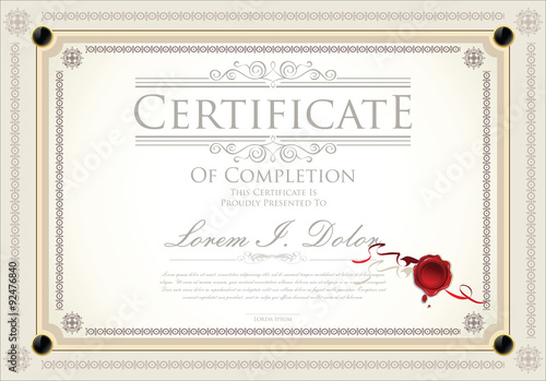 Certificate, Diploma of completion