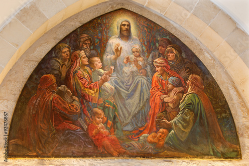 Jerusalem - paint of Jesus among the children