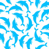 Dolphins seamless pattern, vector background