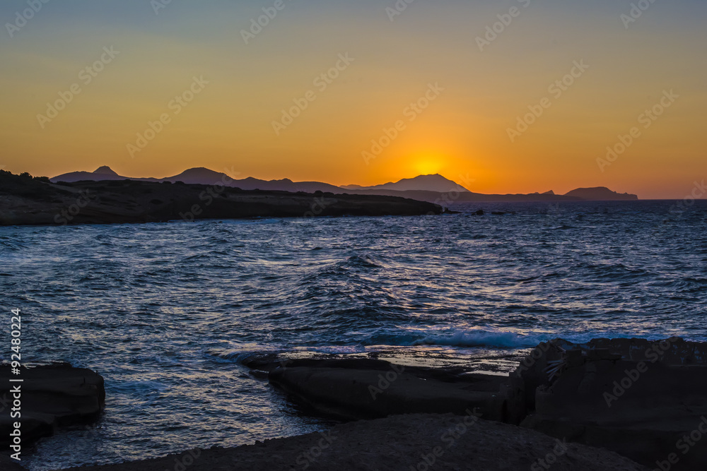 Beautiful sunset at the island of Milos. Beautiful sunset at the island of Milos.