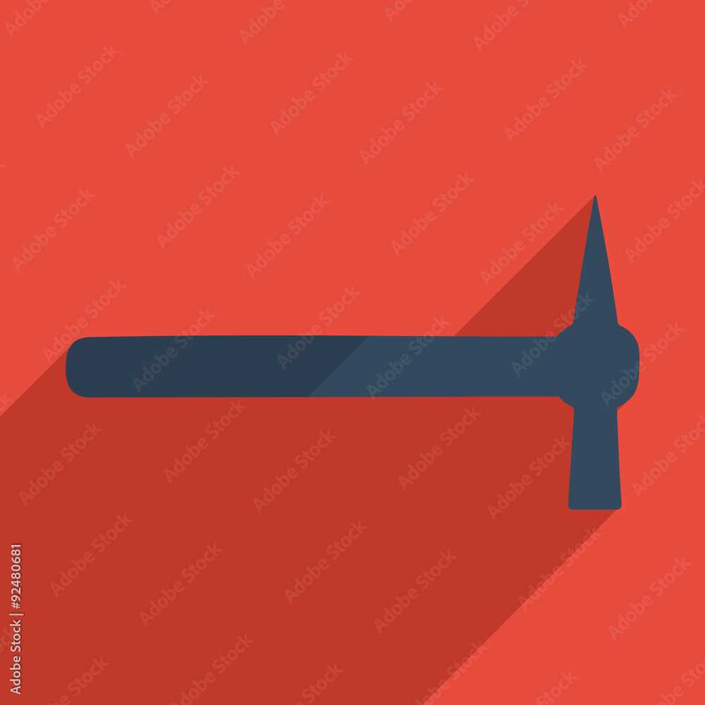 Flat icons modern design with shadow of hammer Flat icons modern design with shadow of hammer