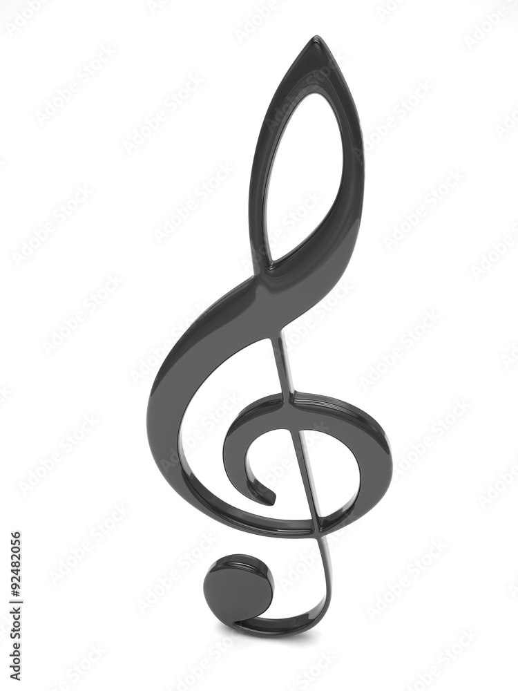 treble clef 3d on white treble clef 3d on white