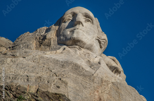 Carving of President George Washington at Mount Rushmore near Rapid City  South Dakota