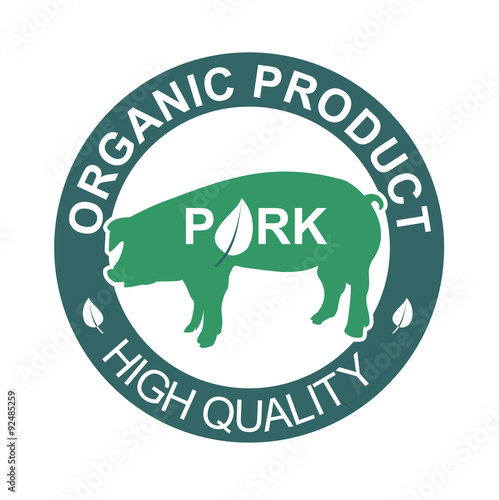 Organic Pork Label  - healthy food