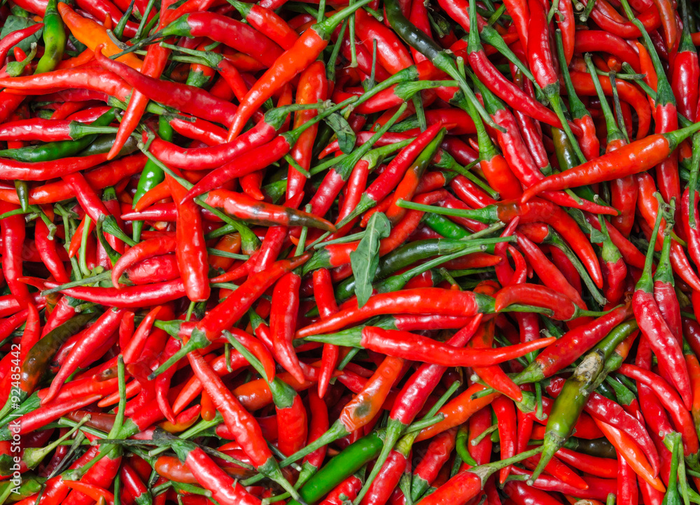 red chili peppers, closeup view