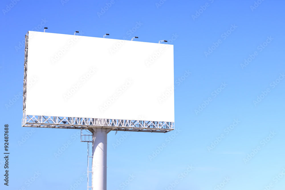 Blank billboard against blue sky for advertisement. Blank billboard against blue sky for advertisement.