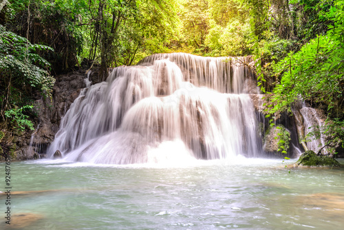 Huay Mae Kamin Waterfall in Kanchanaburi  Thailand.