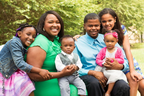Happy African American Family