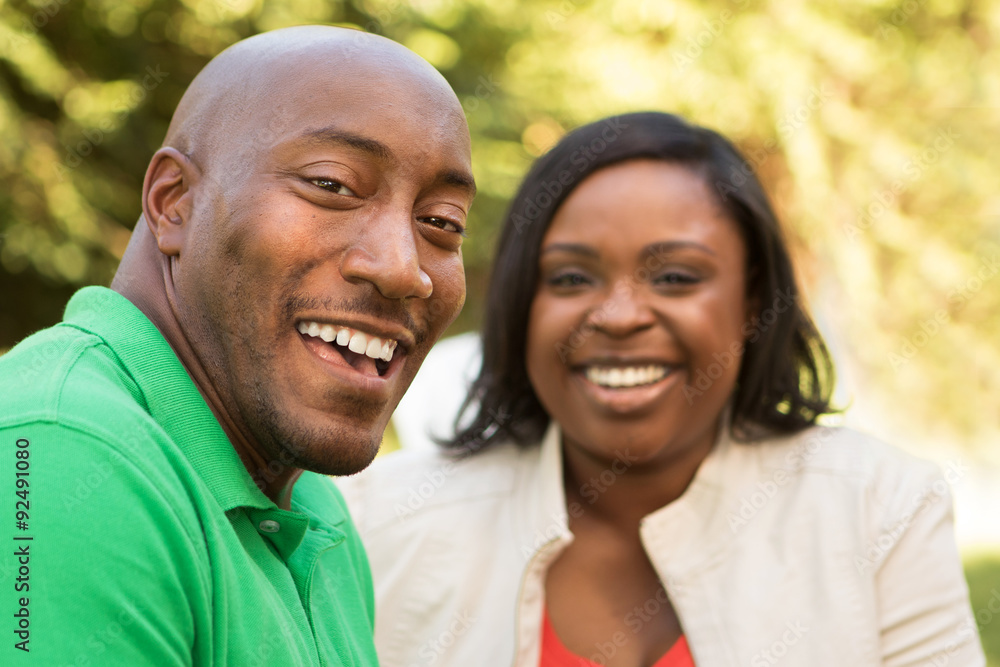 African American couple laughing