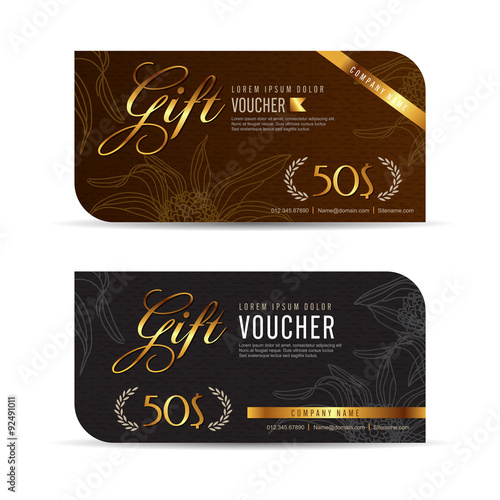 Gift voucher template with colorful pattern,cute gift voucher certificate coupon design template,
Collection gift certificate business card banner calling card poster,Vector illustration