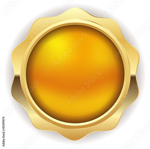 Blank yellow button with gold border