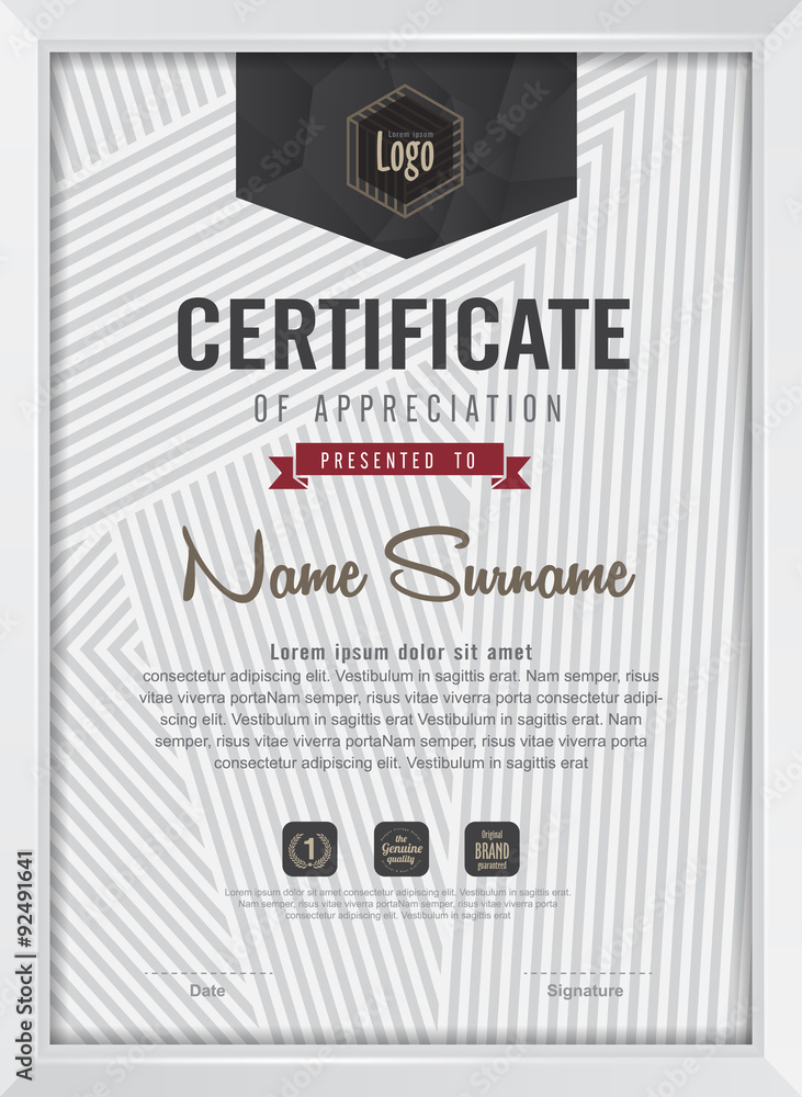 Fototapeta premium certificate template with clean and modern pattern, Luxury golden,Qualification certificate blank template with elegant,Vector illustration 