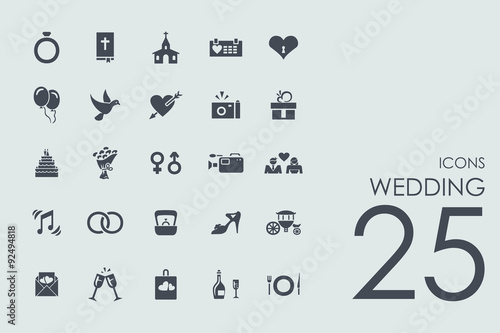 Set of wedding icons