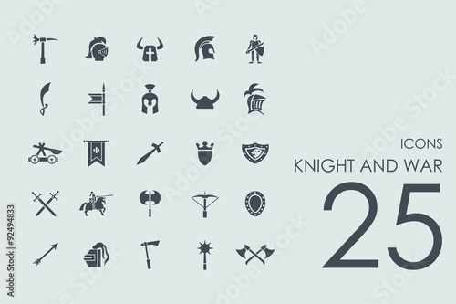 Set of knight and war icons