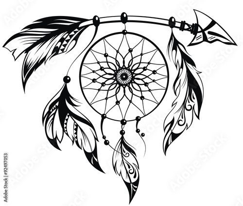 Hand drawn illustration of dream catcher