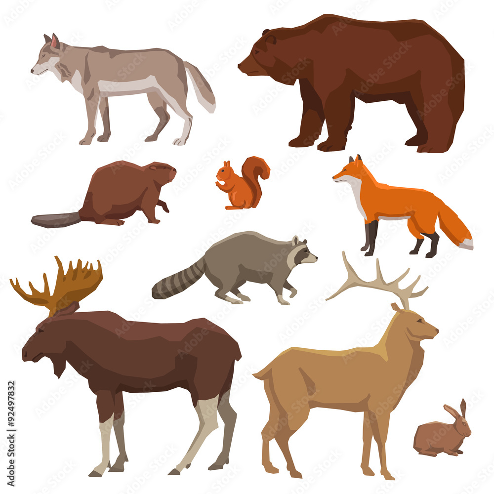 Wild Animal Painted Icon Set Wild Animal Painted Icon Set