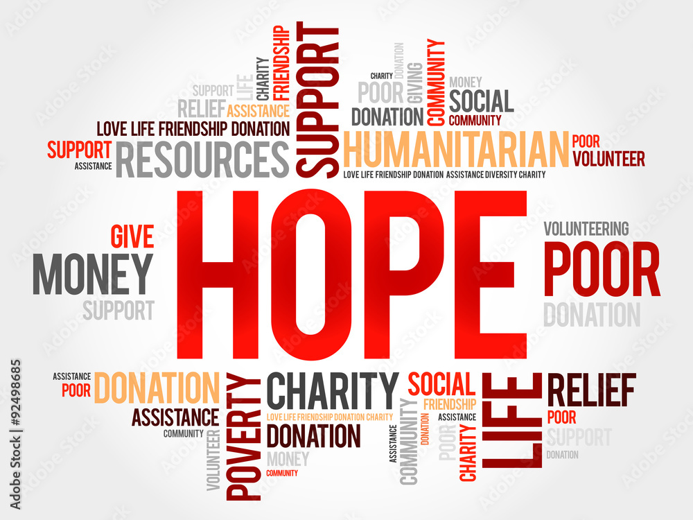 Fototapeta premium Hope word cloud concept