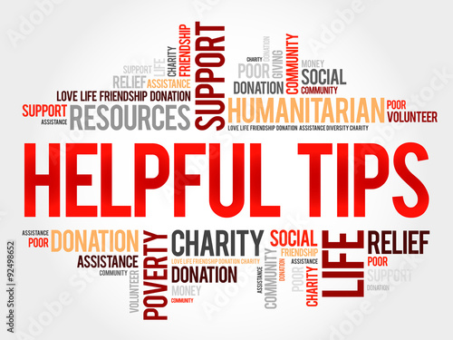 Helpful tips word cloud concept