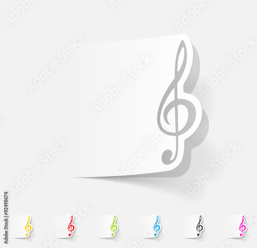 realistic design element. treble clef