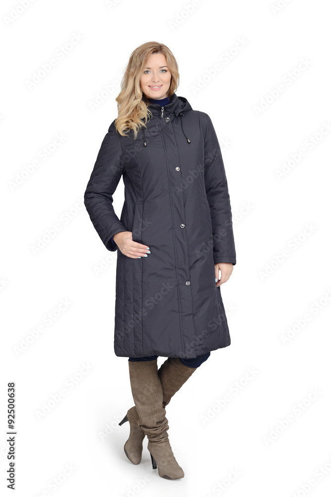 Young woman in long coat Young woman in long coat