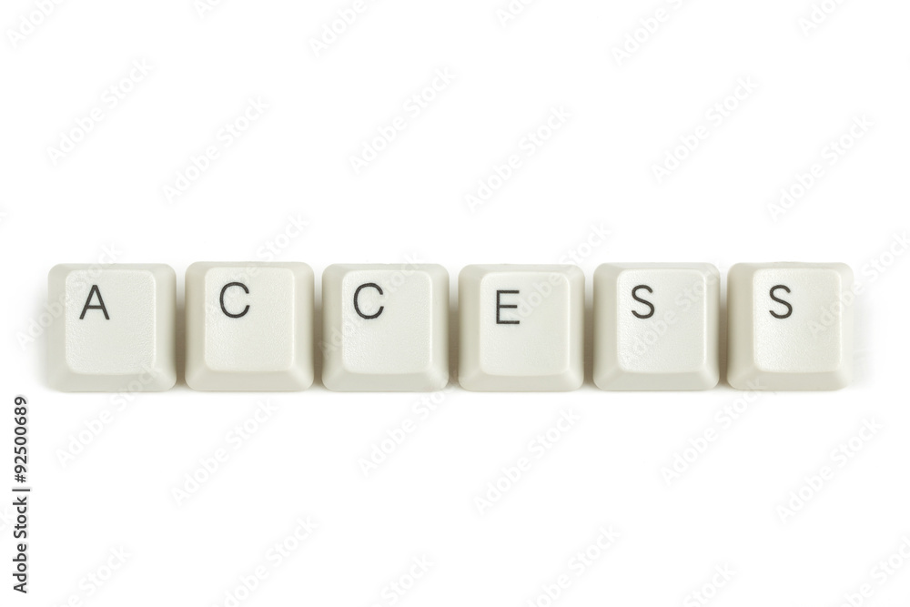 access from scattered keyboard keys on white access from scattered keyboard keys on white