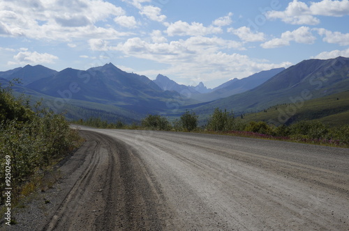 Scenic Dempster Highway in Yukon Territory, Canada. Crosses the Arctic Circle