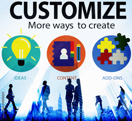 Принти на полотні Customize Ideas Identity Individuality Innovation Personalize Co