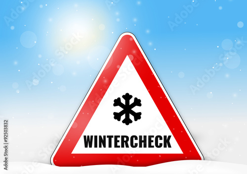Wintercheck Schild