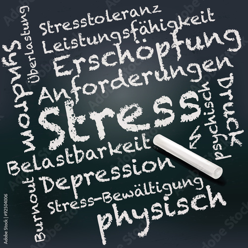 Tafel und Kreide mit Stress
