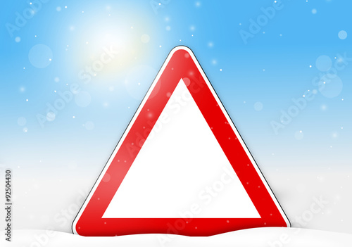 winter snow red sign winter...