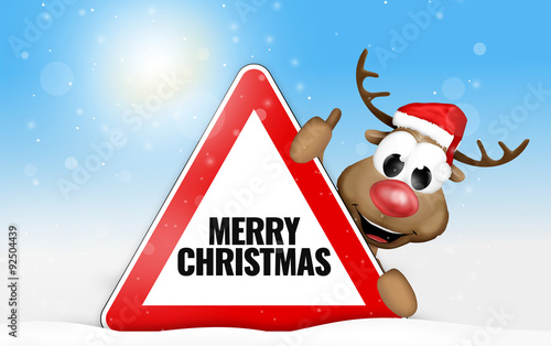 Merry Christmas cute reindeer