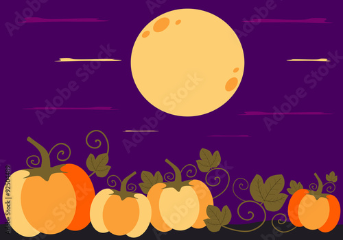 halloween cartoon background with colorful pumpkin vector illustration