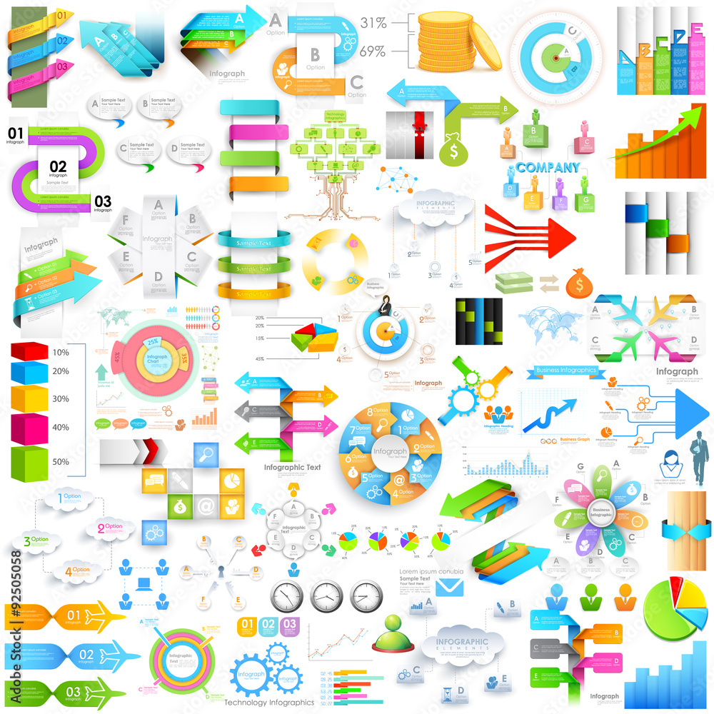 Business infographics element for presentationjumbo collection