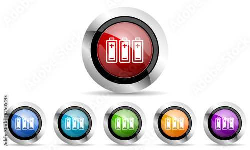 battery vector icons set