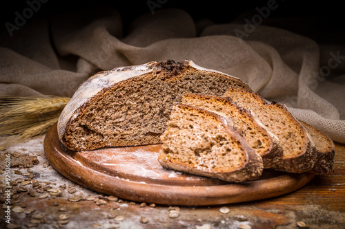 Sliced artisan bread