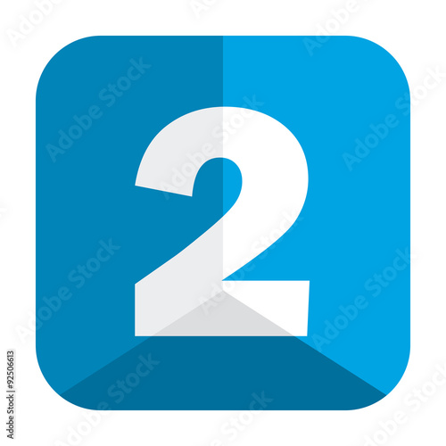 Square Vector Number Icon 2 (blue)