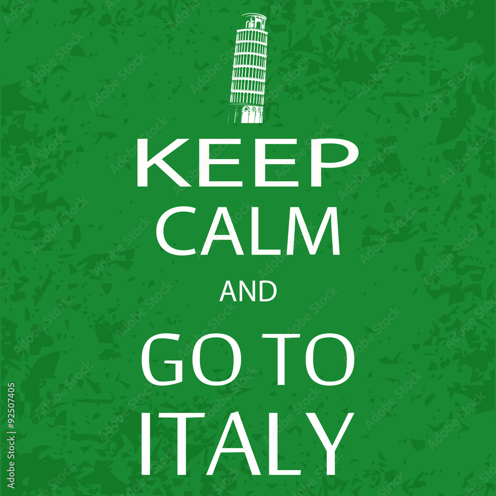 Naklejka premium banner keep calm and go to italy