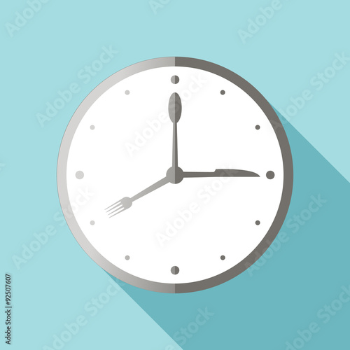 Food Clock icon in flat design